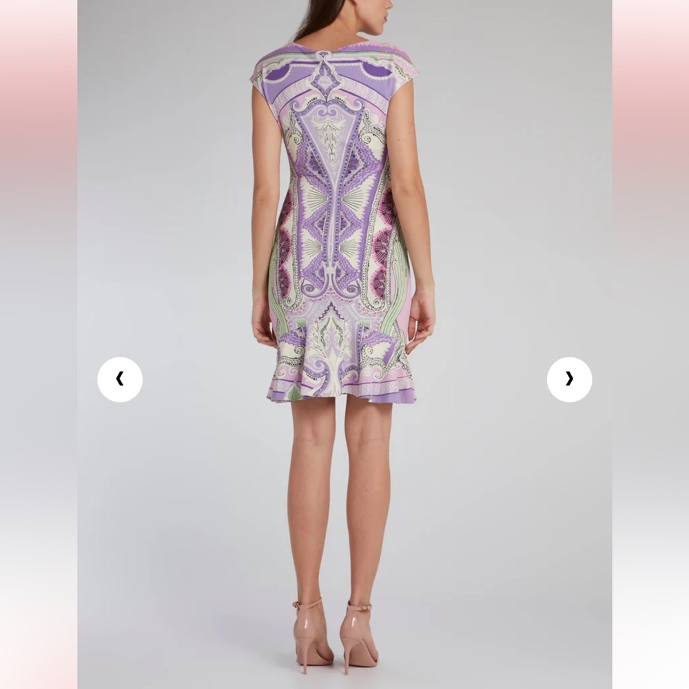 ROBERTO CAVALLI JACQUARD PRINT TRUMPET MINI DRESS Size 42 US 6 / 8 medium - Picture 6 of 16